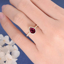 Load image into Gallery viewer, 14Kt Rose Gold Designer Red Ruby Diamond Ring by Diamtrendz