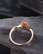 Load image into Gallery viewer, 14Kt Rose gold designerSolitaire Oval Shape Ruby, Natural diamond ring by diamtrendz