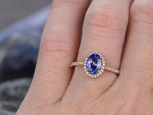 Load image into Gallery viewer, 14Kt Rose gold designer Sapphire diamond ring by diamtrendz