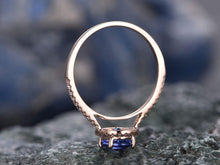 Load image into Gallery viewer, 14Kt Rose gold designer Sapphire diamond ring by diamtrendz