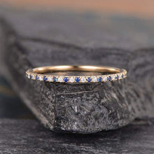 Load image into Gallery viewer, 14Kt Rose gold designer Sapphire Full Eternity Natural diamond ring by diamtrendz