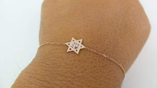 Load image into Gallery viewer, 14Kt Rose Gold Chain Natural Diamond Charm Bracelet