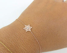 Load image into Gallery viewer, 14Kt Rose Gold Chain Natural Diamond Charm Bracelet