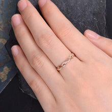 Load image into Gallery viewer, 14Kt Rose gold designer Twist Full Eternity Infinity Natural diamond Band ring by diamtrendz