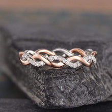 Load image into Gallery viewer, 14Kt Rose gold designer Twist Full Eternity Infinity Natural diamond Band ring by diamtrendz