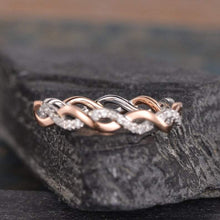 Load image into Gallery viewer, 14Kt Rose gold designer Twist Full Eternity Infinity Natural diamond Band ring by diamtrendz