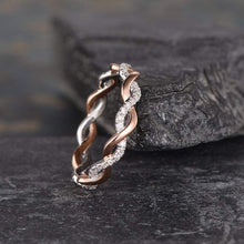 Load image into Gallery viewer, 14Kt Rose gold designer Twist Full Eternity Infinity Natural diamond Band ring by diamtrendz