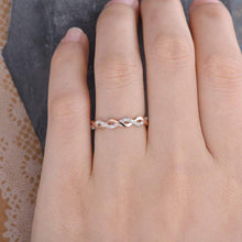 Load image into Gallery viewer, 14Kt Rose gold designer Twist Full Eternity Infinity Natural diamond Band ring by diamtrendz