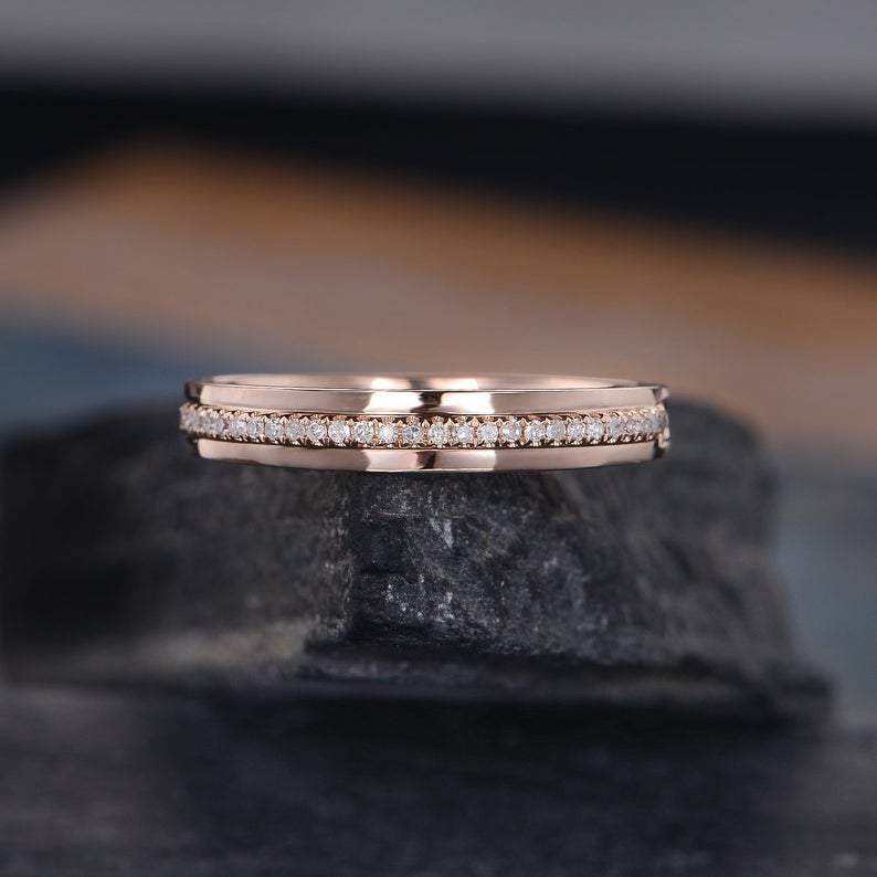Unisex rose sales gold wedding band