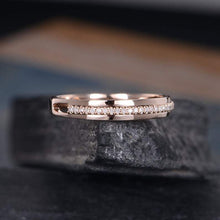 Load image into Gallery viewer, 14Kt Rose gold designer Unisex Couple Half Eternity Natural diamond Band ring by diamtrendz
