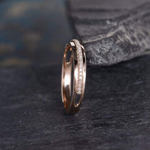 Load image into Gallery viewer, 14Kt Rose gold designer Unisex Couple Half Eternity Natural diamond Band ring by diamtrendz