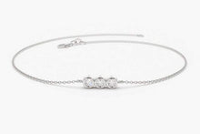 Load image into Gallery viewer, 14Kt White Gold 3 Stone Natural Diamond Charm Bracelet
