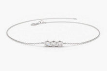 Load image into Gallery viewer, 14Kt White Gold 3 Stone Natural Diamond Charm Bracelet