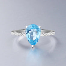 Load image into Gallery viewer, 14Kt White gold designer Aquamarine diamond ring by diamtrendz