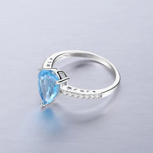 Load image into Gallery viewer, 14Kt White gold designer Aquamarine diamond ring by diamtrendz