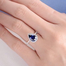 Load image into Gallery viewer, 14Kt Rose gold designer Sapphire diamond ring by diamtrendz