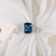 Load image into Gallery viewer, 14Kt Rose gold designer Blue Topaz diamond ring by diamtrendz