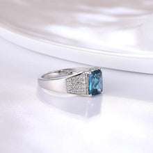 Load image into Gallery viewer, 14Kt Rose gold designer Blue Topaz diamond ring by diamtrendz