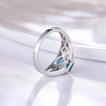 Load image into Gallery viewer, 14Kt Rose gold designer Blue Topaz diamond ring by diamtrendz
