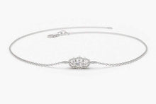 Load image into Gallery viewer, 14Kt White Gold Chain 3 Stone Natural Diamond Charm Bracelet