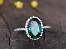 Load image into Gallery viewer, 14Kt Rose gold designer Emerald diamond ring by diamtrendz