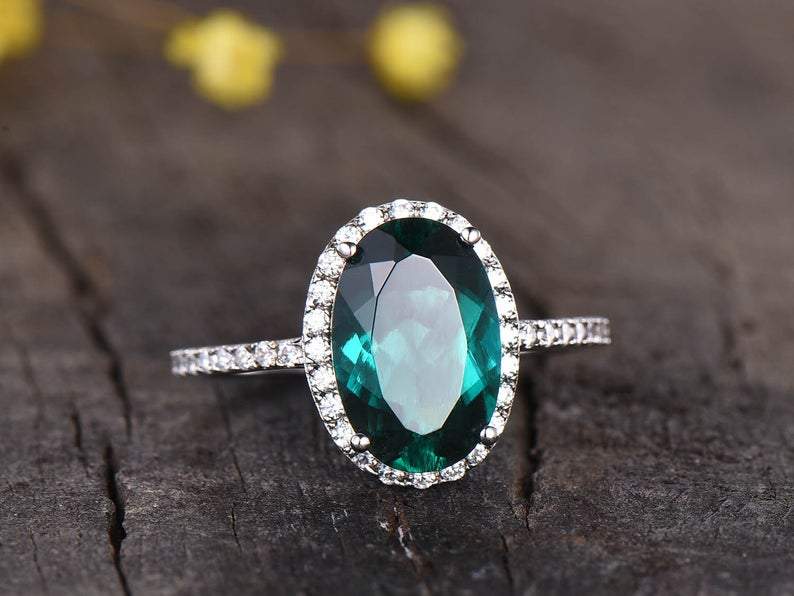 14Kt Rose gold designer Emerald diamond ring by diamtrendz