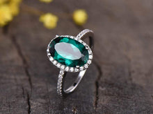 Load image into Gallery viewer, 14Kt Rose gold designer Emerald diamond ring by diamtrendz