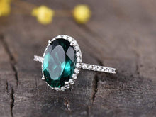 Load image into Gallery viewer, 14Kt Rose gold designer Emerald diamond ring by diamtrendz