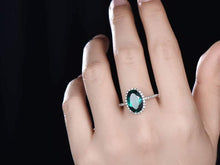 Load image into Gallery viewer, 14Kt Rose gold designer Emerald diamond ring by diamtrendz