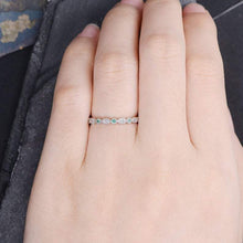 Load image into Gallery viewer, 14Kt White gold designer Emerald Gemstone, Half Eternity Marquise Cut Natural diamond Band ring by diamtrendz