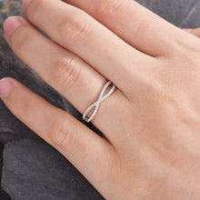 Load image into Gallery viewer, 14Kt White gold designer Half Eternity Infinity Natural diamond ring by diamtrendz