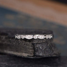 Load image into Gallery viewer, 14Kt White gold designer Marquise Shape Half Eternity diamond ring by diamtrendz