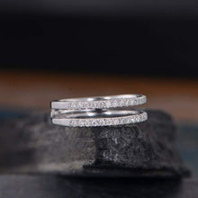 Load image into Gallery viewer, 14Kt White gold designer Half Eternity Natural diamond ring by diamtrendz