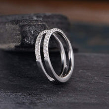 Load image into Gallery viewer, 14Kt White gold designer Half Eternity Natural diamond ring by diamtrendz