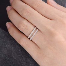 Load image into Gallery viewer, 14Kt White gold designer Half Eternity Natural diamond ring by diamtrendz