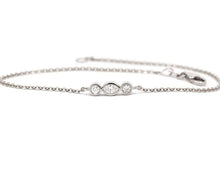 Load image into Gallery viewer, 14Kt White Gold Chain Natural Diamond Charm Bracelet
