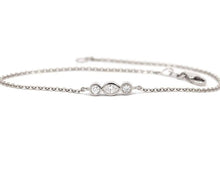 Load image into Gallery viewer, 14Kt White Gold Chain Natural Diamond Charm Bracelet