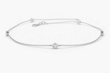 Load image into Gallery viewer, 14Kt White Gold Chain Natural Diamond Charm Bracelet