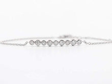 Load image into Gallery viewer, 14Kt White Gold Chain Natural Diamond Charm Bracelet