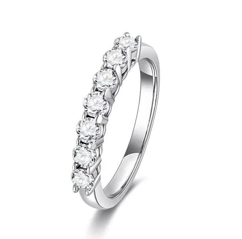 14Kt White Gold 7 Stone Solitaire Diamond ring by diamtrendz