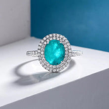 Load image into Gallery viewer, 14Kt White gold designer Paraiba diamond ring by diamtrendz
