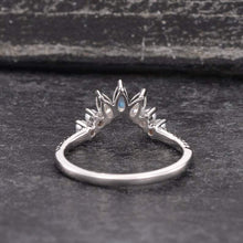 Load image into Gallery viewer, 14Kt White gold designer Pear Shape Moonstone Pearl Natural diamond Band ring by diamtrendz