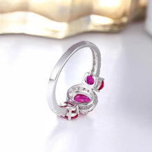Load image into Gallery viewer, 14Kt Rose gold designer Red Ruby diamond ring by diamtrendz