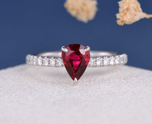 Load image into Gallery viewer, 14Kt Rose Gold Designer Red Ruby Diamond Ring by Diamtrendz