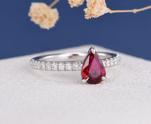 Load image into Gallery viewer, 14Kt Rose Gold Designer Red Ruby Diamond Ring by Diamtrendz
