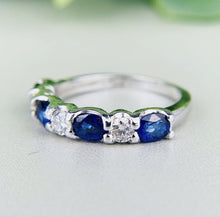 Load image into Gallery viewer, 14Kt Rose gold designer Sapphire diamond ring by diamtrendz