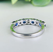 Load image into Gallery viewer, 14Kt Rose gold designer Sapphire diamond ring by diamtrendz