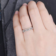 Load image into Gallery viewer, 14Kt White gold designer Set 2 Emerald Gemstone, Half Eternity Marquise Cut Natural diamond Band ring by diamtrendz