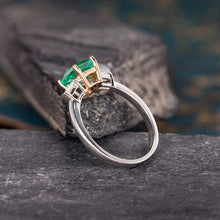 Load image into Gallery viewer, 14Kt White gold designerSlotaire Square Emerald, Baguette Cut Natural diamond ring by diamtrendz