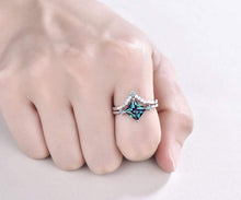 Load image into Gallery viewer, 14Kt White gold designer Solitaire Square Shape Alexandrite, Opal ring by diamtrendz